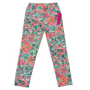 Lilly Pulitzer Luxletic PERFECT POPPY GOLF CORSO CROP PANTS Active UPF50+ NWT 00
